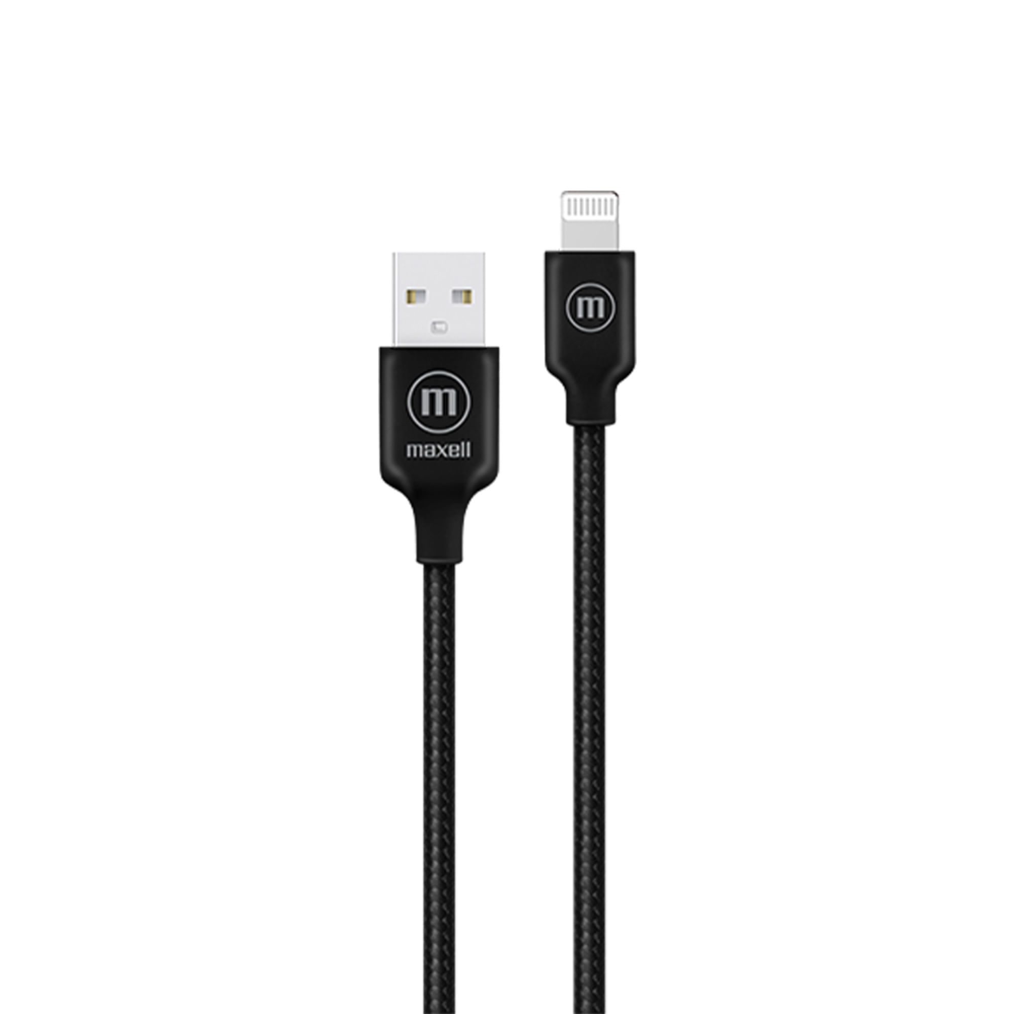 Cable cargador Maxell entrelazado de 2 m de USB A a lightning