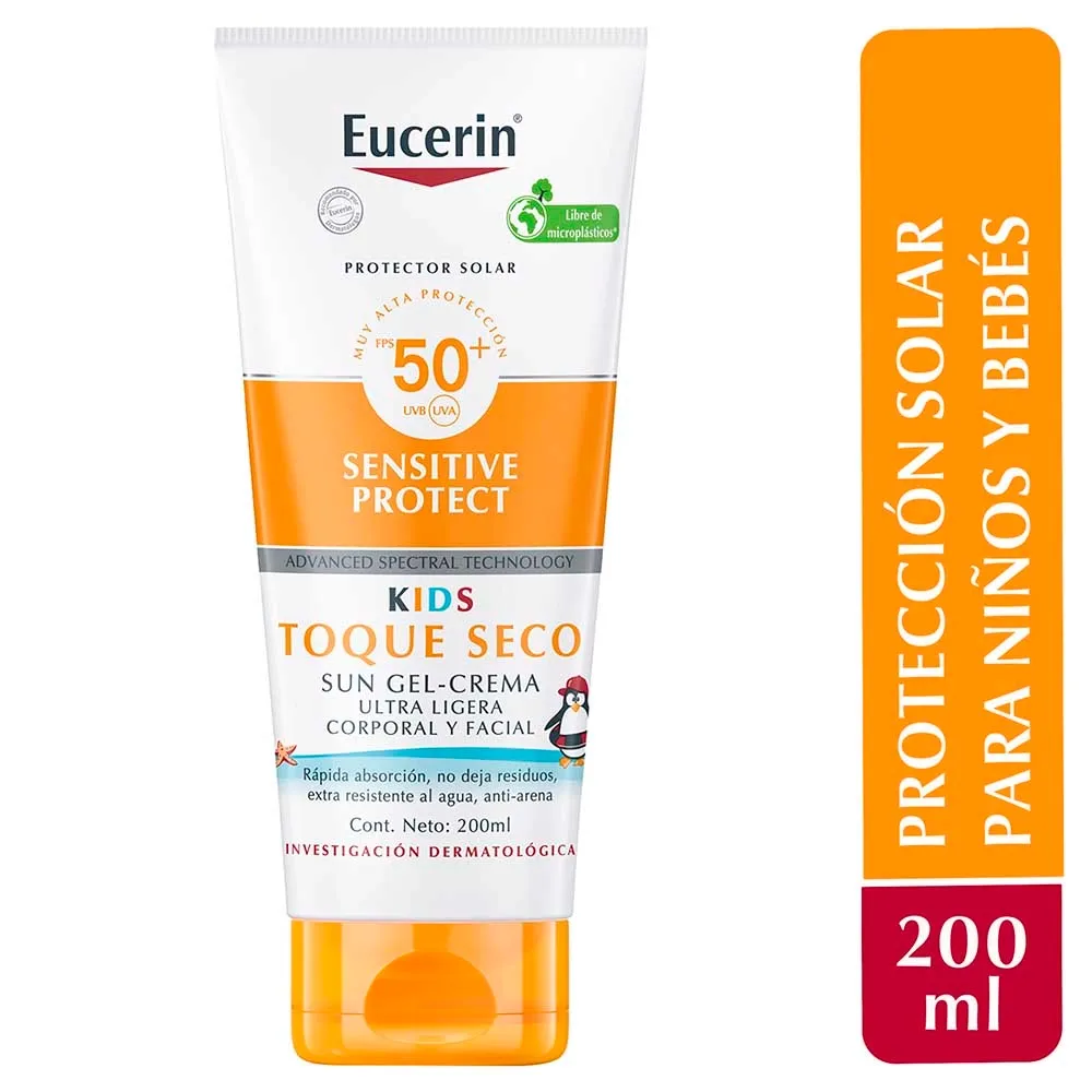 Protector solar Eucerin kids toque seco - 200 ml
