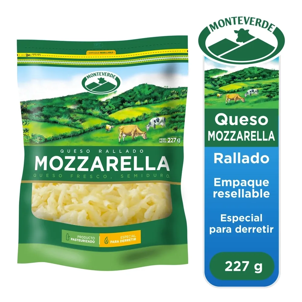 Queso Mozzarella Monteverde Rallado - 227 g
