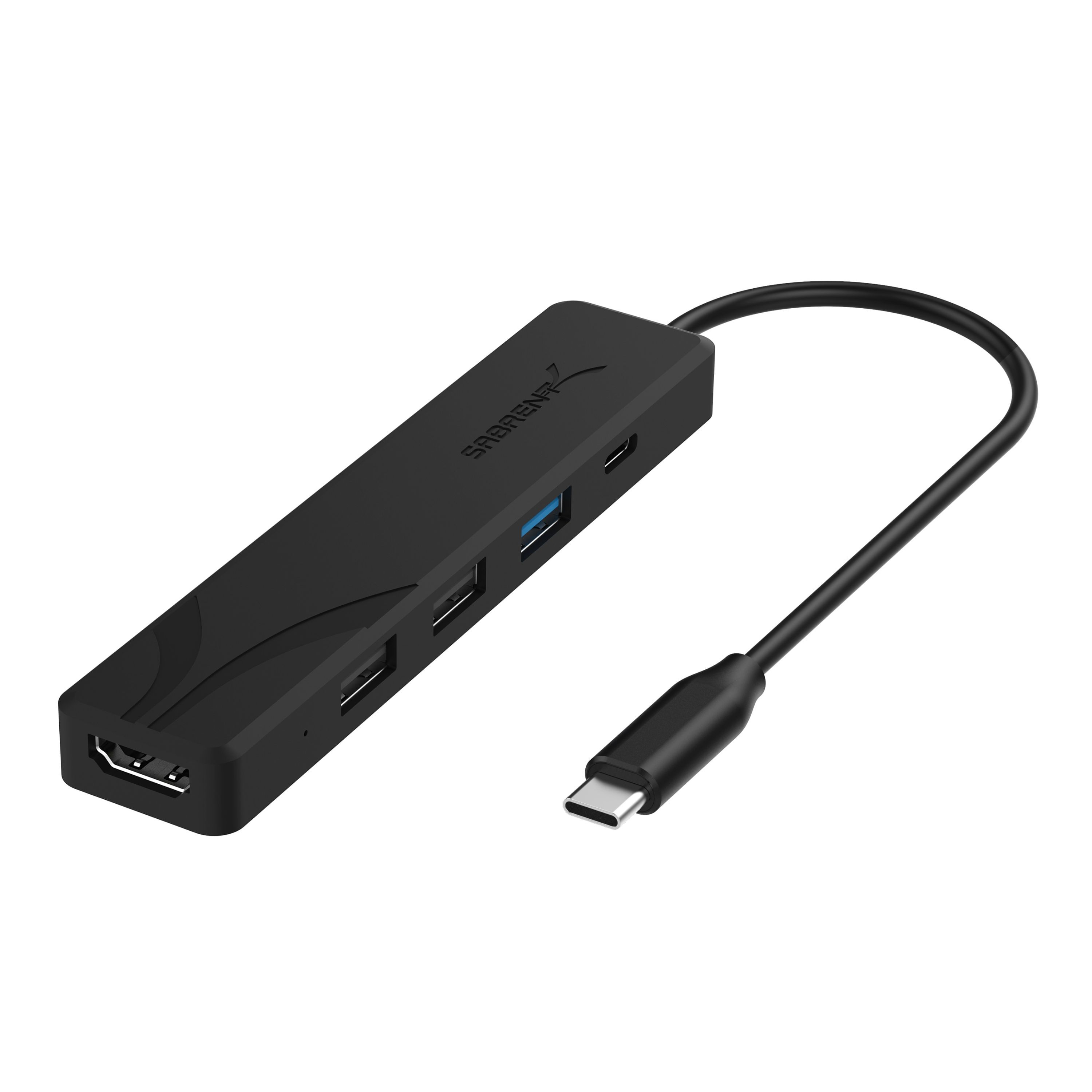 Hub USB‑C Sabrent 5 en 1 con HDMI 4K, Carga Rápida 100W y Puertos USB, Ideal para MacBook y Laptop