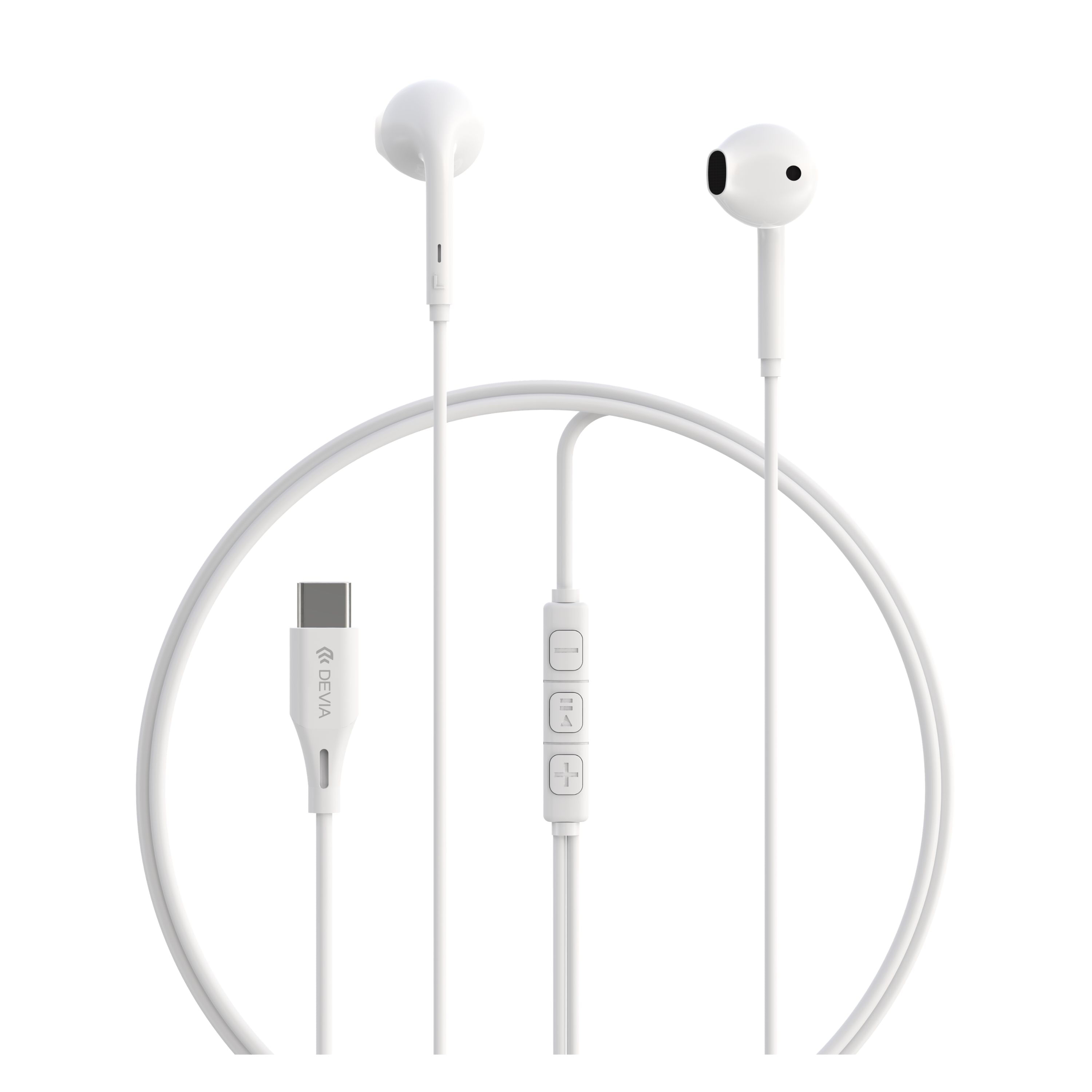 Audífonos Alámbricos Devia Kintone A3 para celular Tipo USB‑C con Micrófono, Sonido Hi‑Fi y Control de Volumen