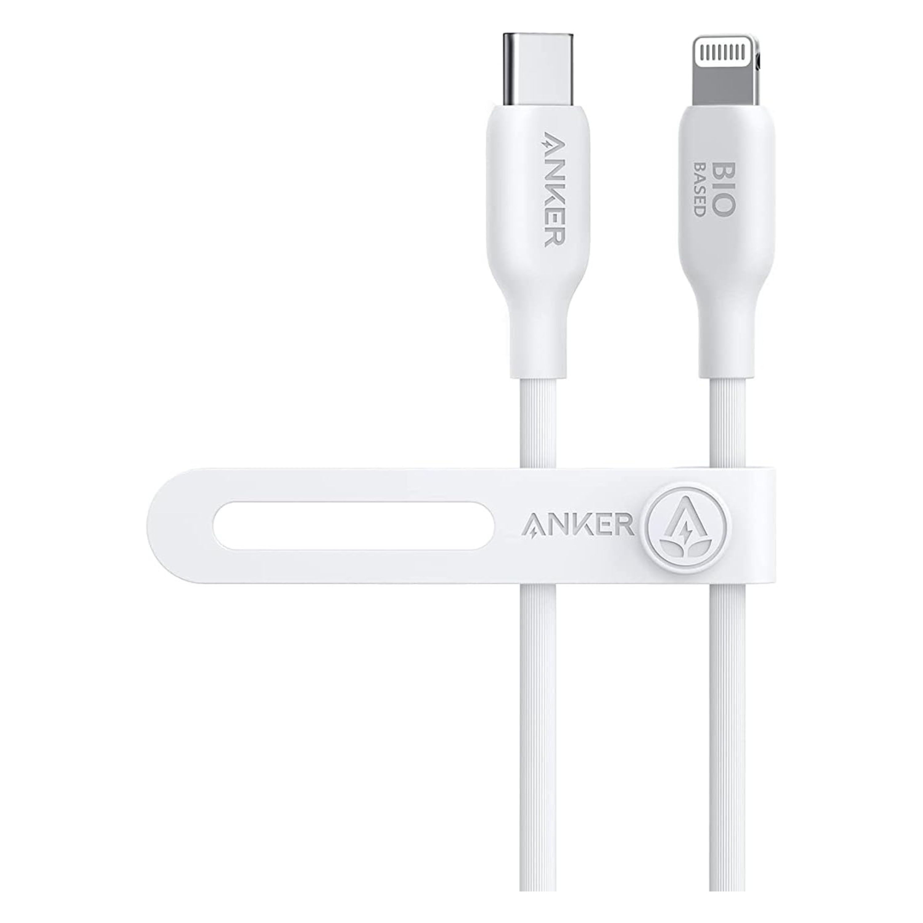 Cable Anker USB‑C a Lightning 0.9m de nylon, carga rapida 30W PD, blanco, alta durabilidad