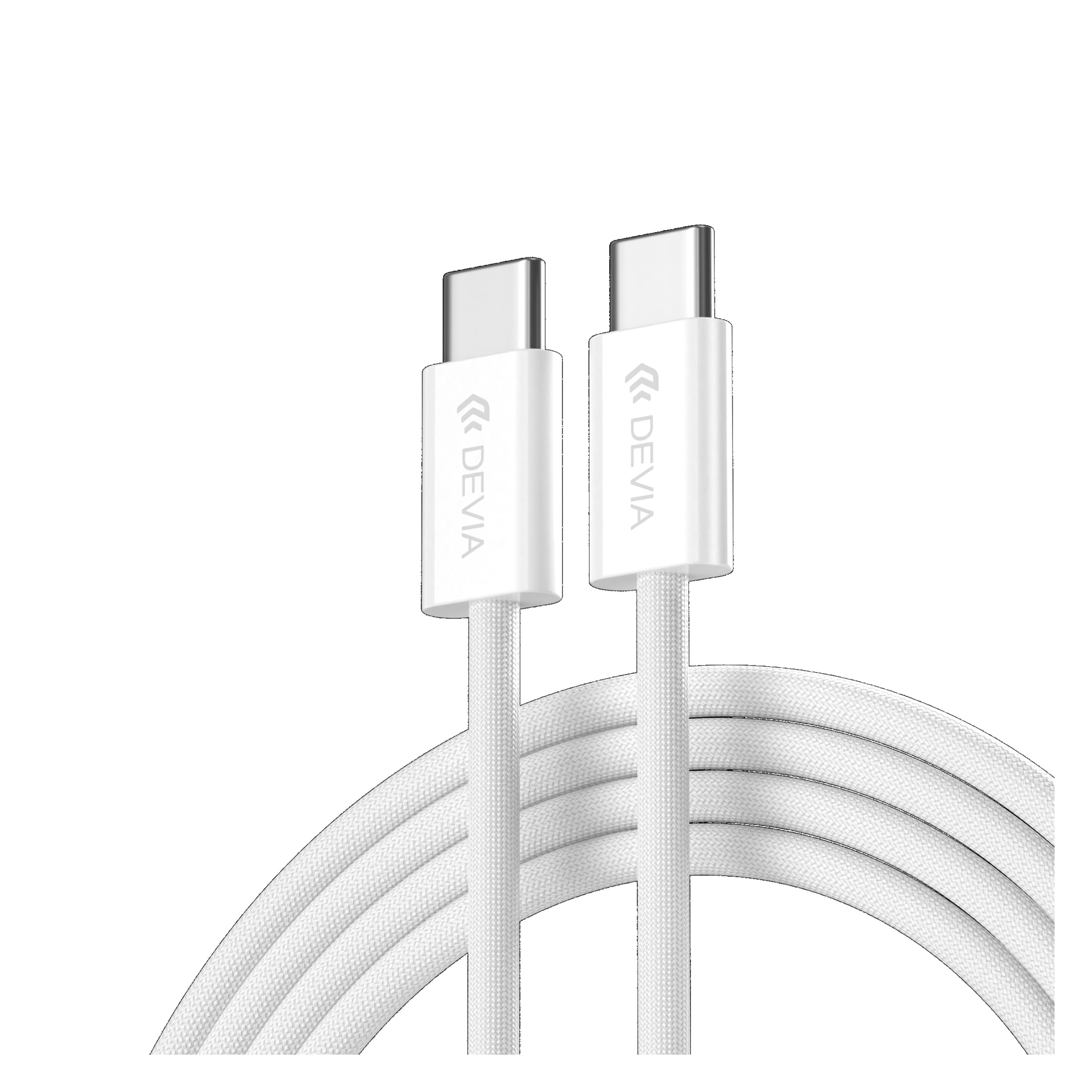 Cable USB‑C a USB‑C DEVIA de nylon trenzado duradero, PD 60 W para Samsung, Apple, Xiaomi y Huawei, 1 m