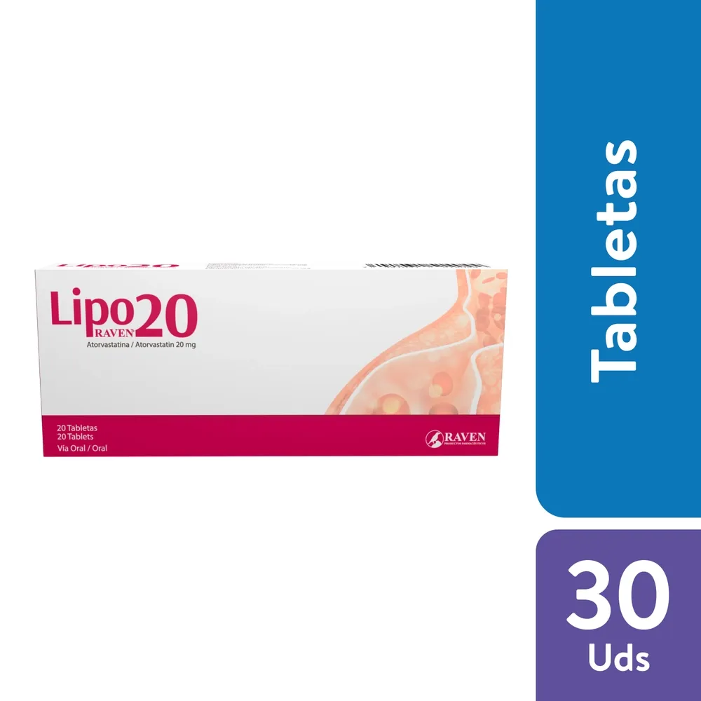 LipoRaven 20 20 mg 30 tabletas