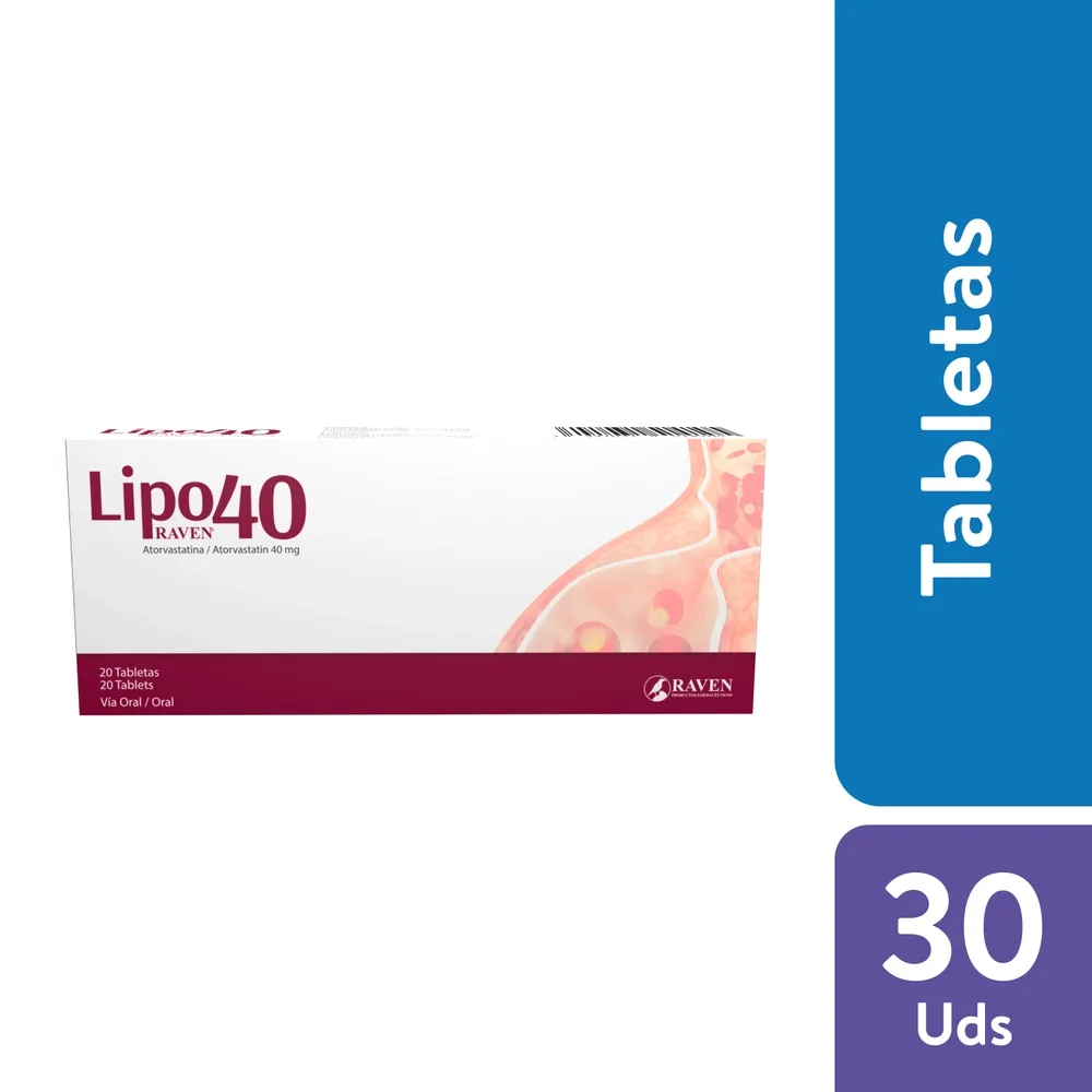 LIPORAVEN 40MG TABLETAS VÍA ORAL