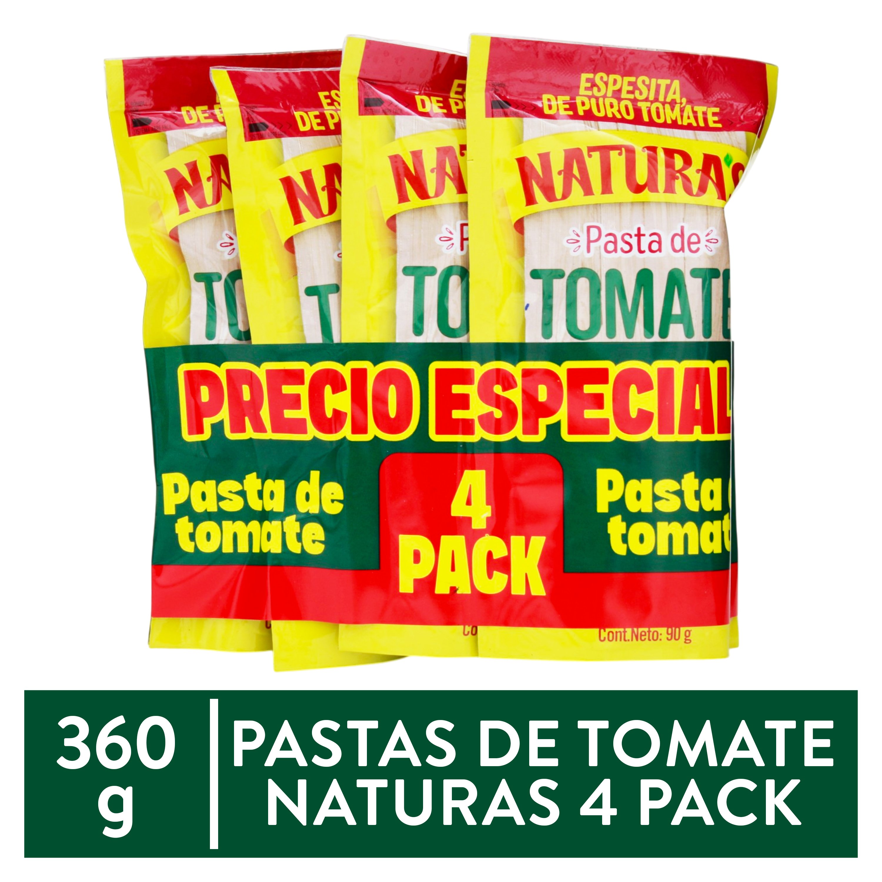 Pasta De Tomate Naturas 4 Pack 360g