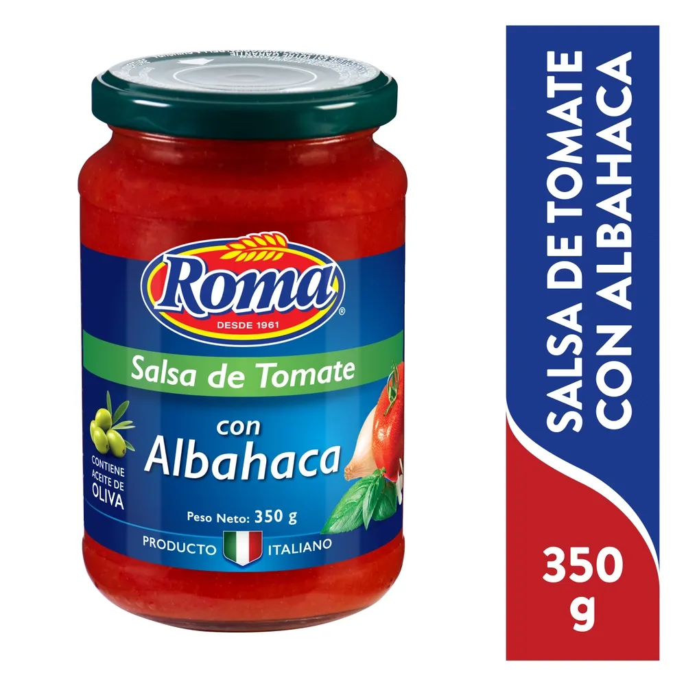 Salsa Roma de tomate con albahaca - 350 g