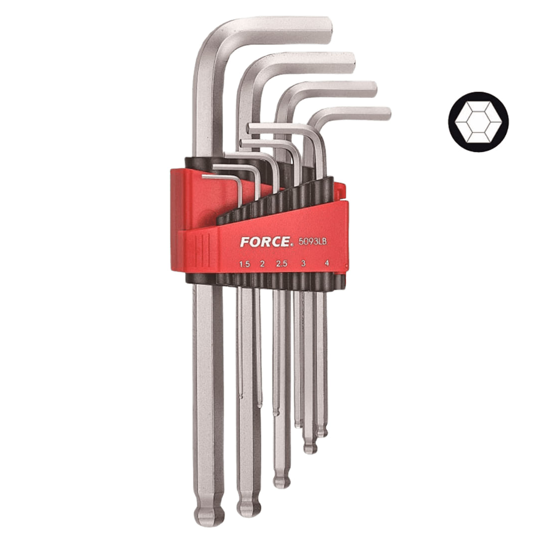Juego 9 llave allen largas c/bola 1.5-10mm FORCE