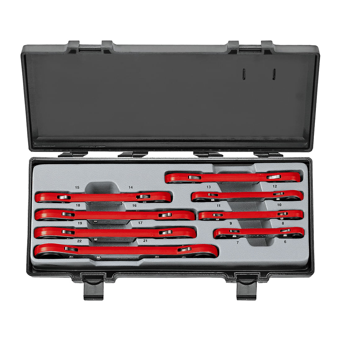 Juego 8 llaves corona ratchet rectas 6-22mm FORCE