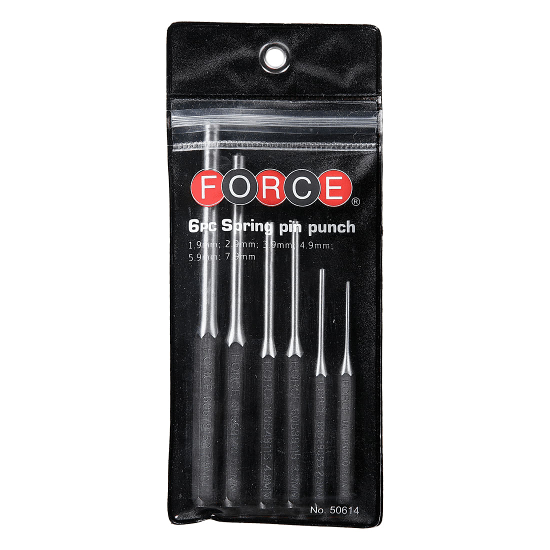 Juego 6 punzones botadores 1.9-7.9 mm, 90-150 mm-l FORCE