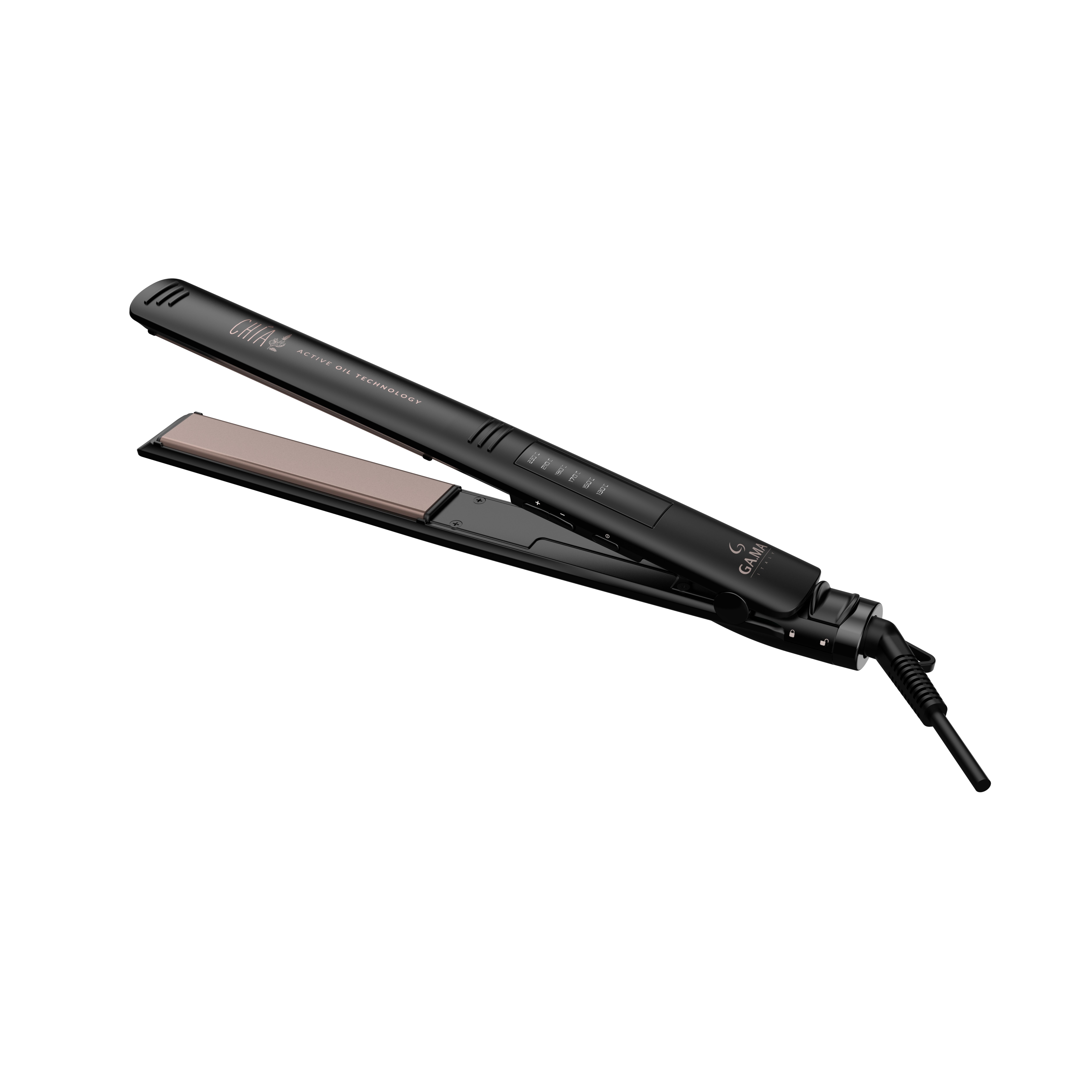 Plancha Elegance Chia GAMA Italy Tecnologia Nano Silver color negro