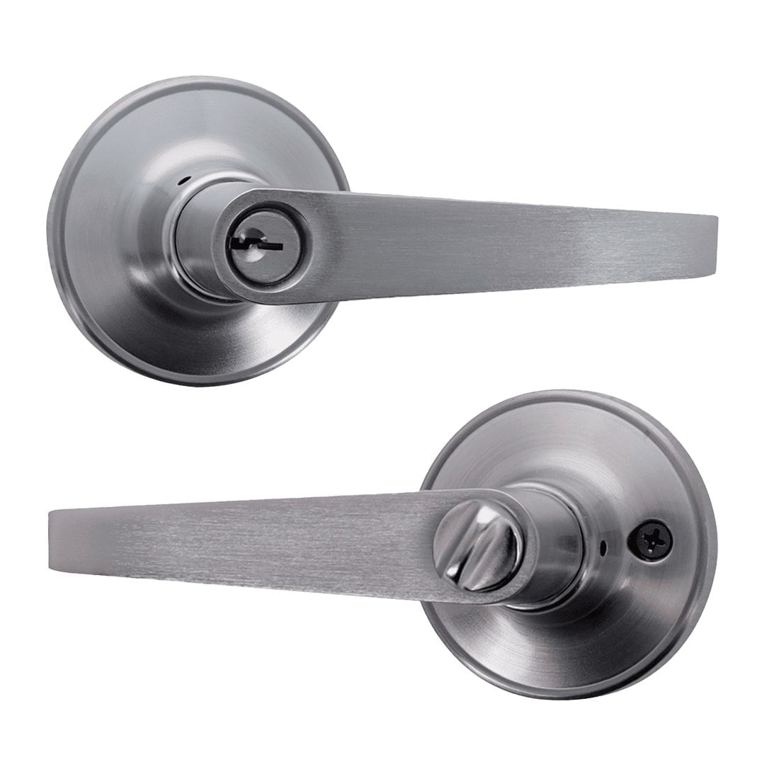 Cerradura de manija Newport para entrada GEO cromo cepillado (3 llaves incluidas)