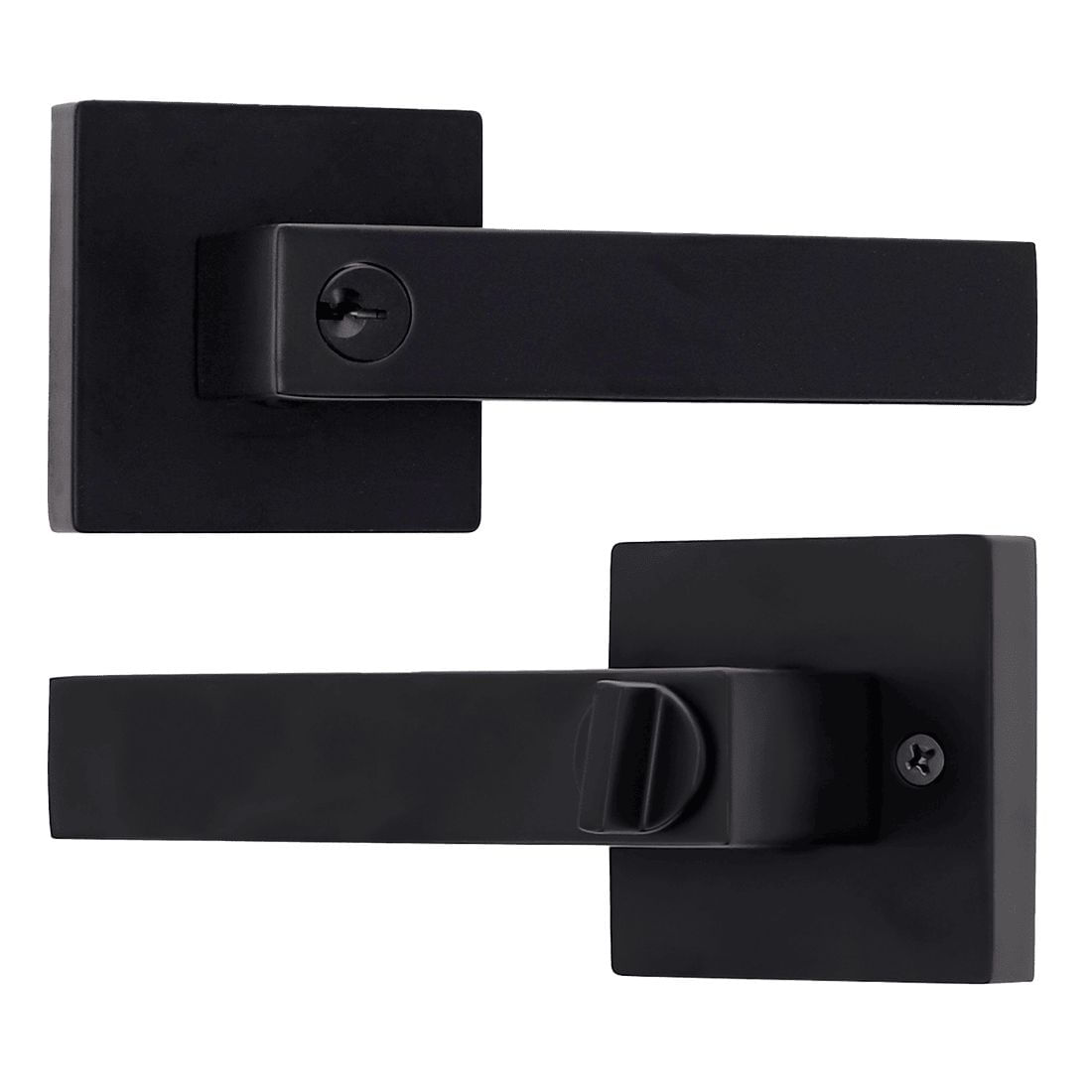 Cerradura de manija lira para entrada GEO negro (3 llaves incluidas)