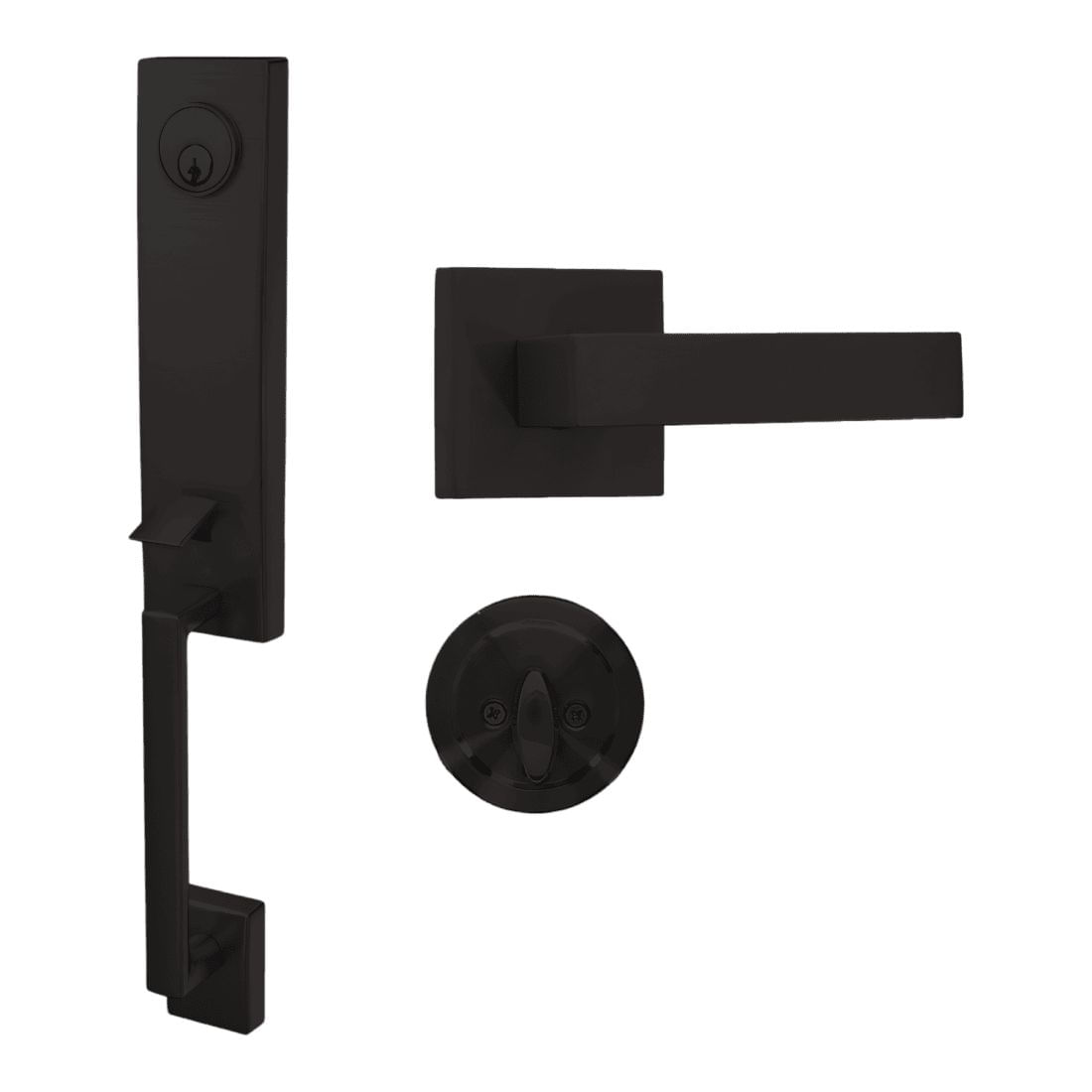 Cerradura Estocolmo cilindro sencillo GEO negro (3 llaves incluidas)