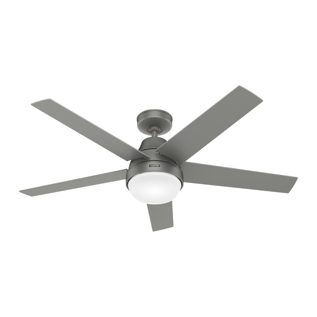 Ventilador residencial Aerodyne para techo con luz HUNTER led 800lm 5 aspas ø1.3m 48w 110v plateado