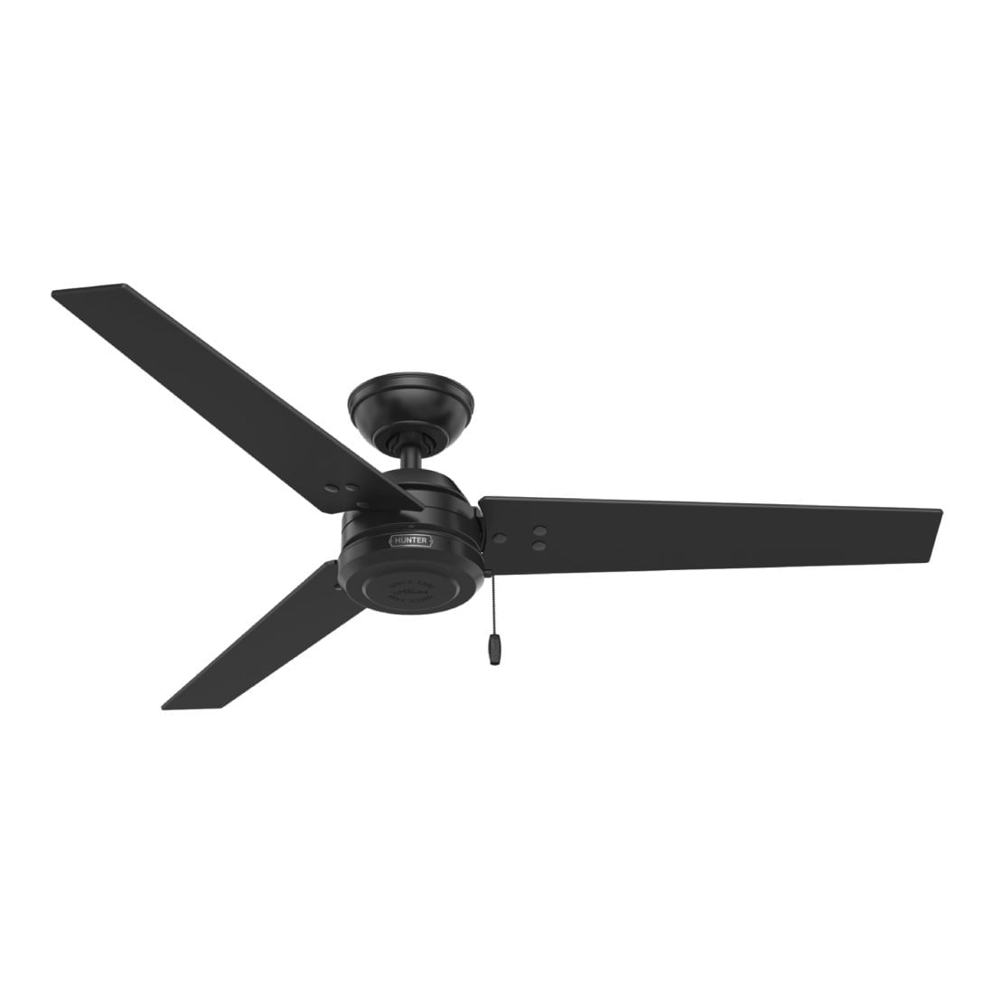 Ventilador residencial Cassius para techo 3 aspas HUNTER diámetro 1.3m 38w 110v negro