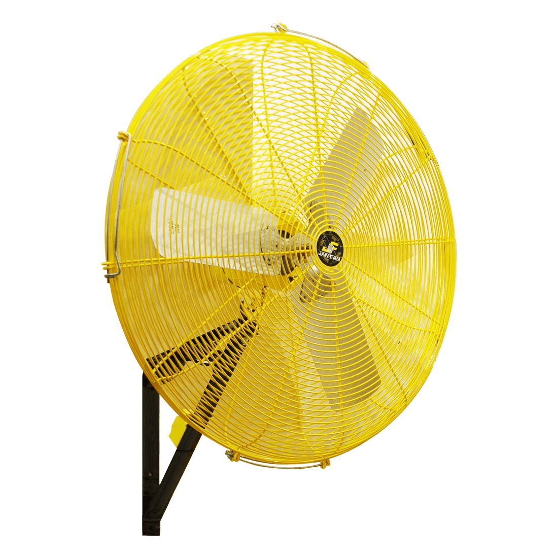 Ventilador industrial JF-WCM c/soporte p/montaje CAZADOR en pared 3 aspas diametro 0.76m 1/4hp 110v amarillo