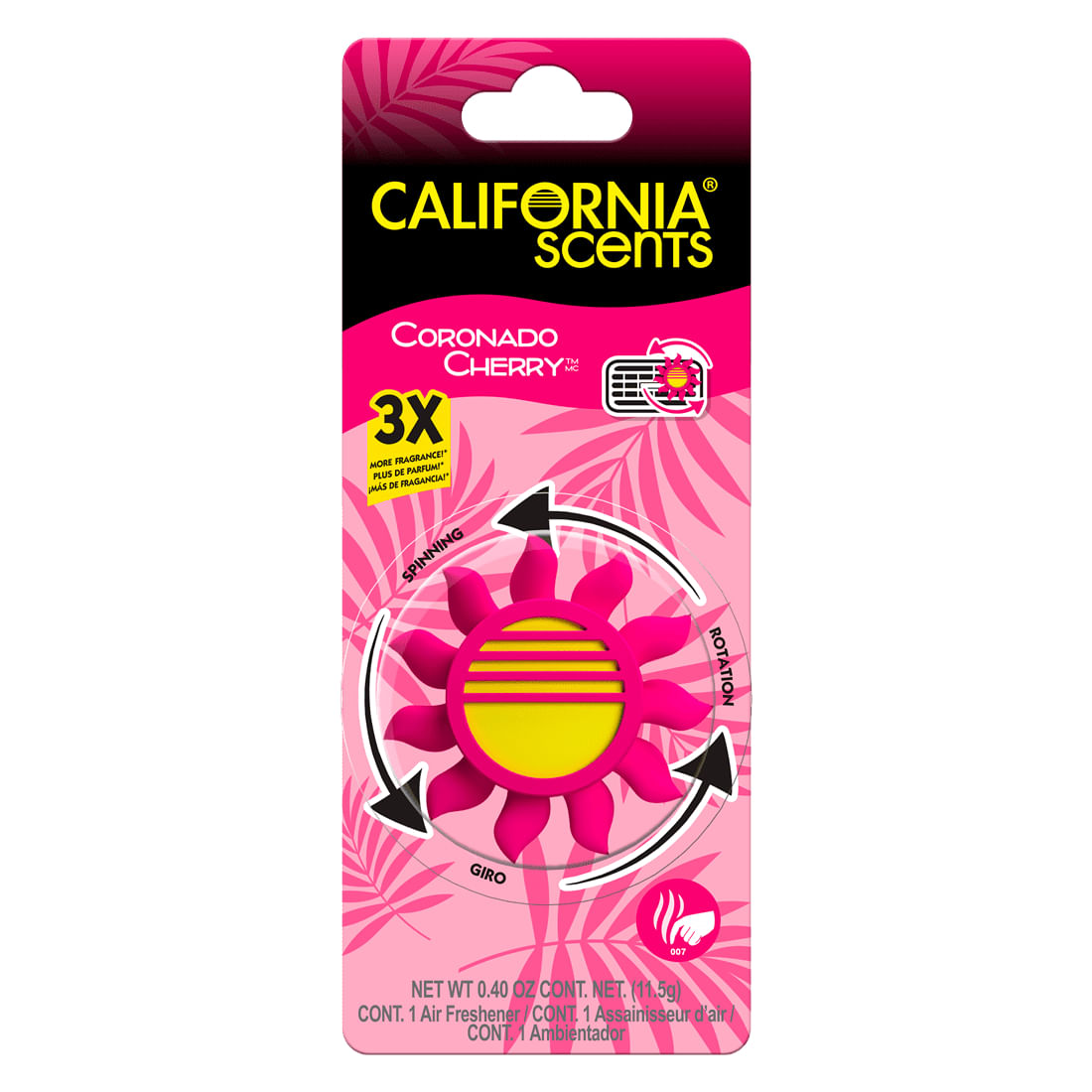 Ambientador con clip para vehículo coronado AROMAS DE CALIFORNIA Cereza 0.4 oz (11.5 g)