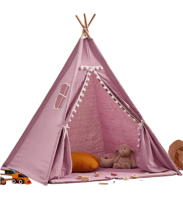 Tipi tienda de campaña con alfombra morado 160 cm