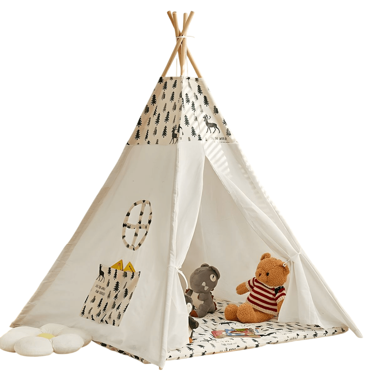 Tipi tienda de campaña para niños con alfombra estampado 160 cm