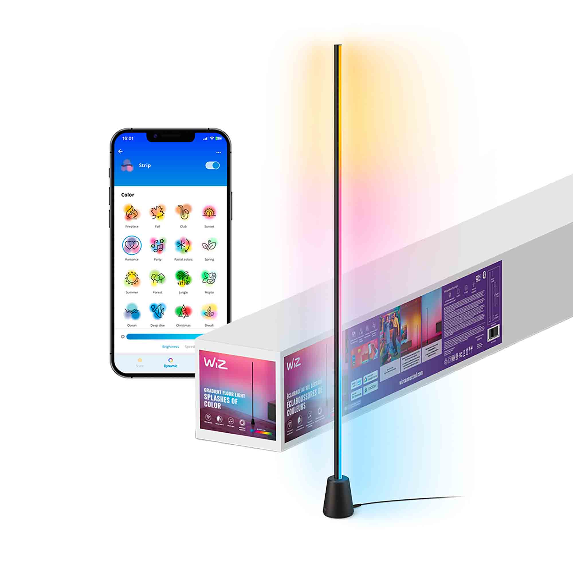 WiZ Iluminación de piso degradada  1.4m RGBIC NAM