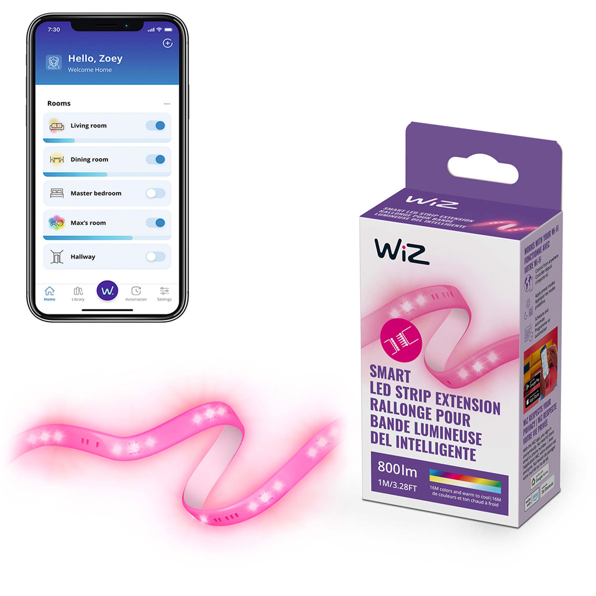 WIZ Extensión de tira LED  Wi-Fi LED Strip 1M 800lm extension NAM