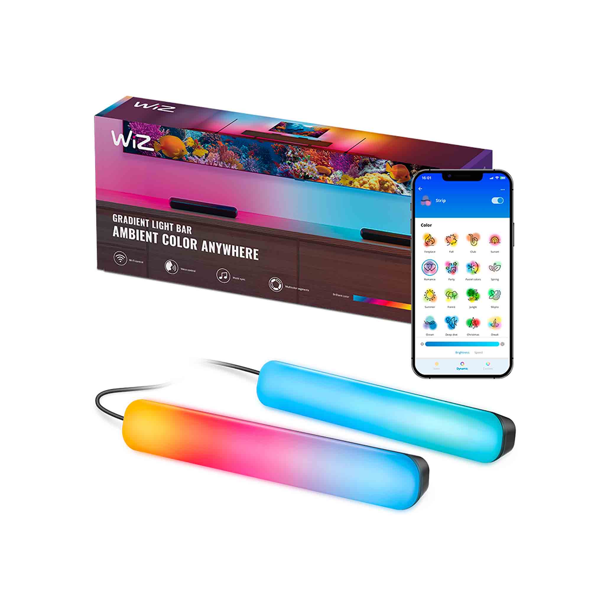 WiZ Iluminación de piso degradada  30cm RGBIC NAM