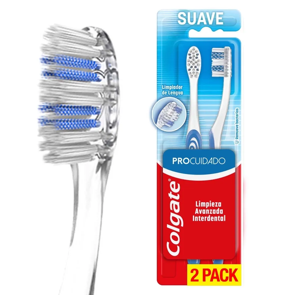 Cepillo de Dientes Colgate Pro Cuidado - 2 Pzas
