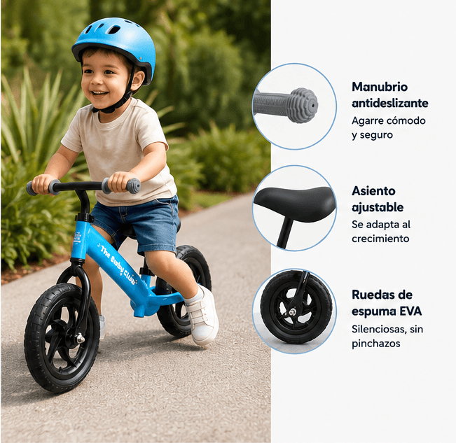 Bicicleta de equilibrio para niños de 2 a 5 Años sin pedales 9 niveles de ajuste azul