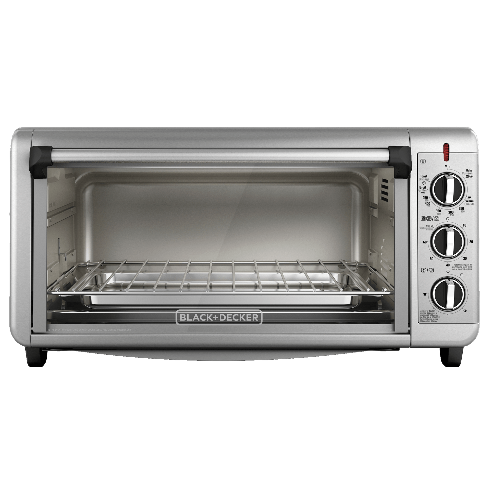 Horno Black+Decker extra ancho 8 rebanadas inox TO3260XSBD