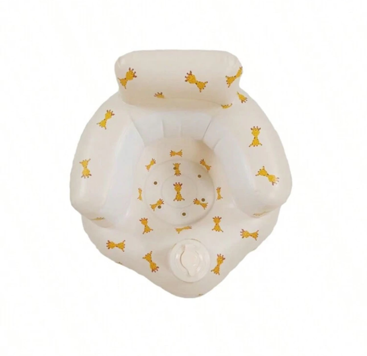 Silla inflable para bebés de 3 a 36 meses con bomba de aire incorporada respaldo y diseño jirafa