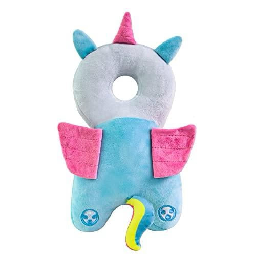 Protector de cabeza para bebé antigolpes diseño dragón con arnés ajustable