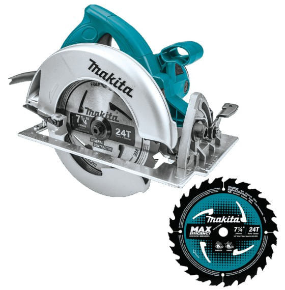 Sierra circular 7-1/4" 5800rpm 1800w 110v + MAKITA 5007N + B-61656