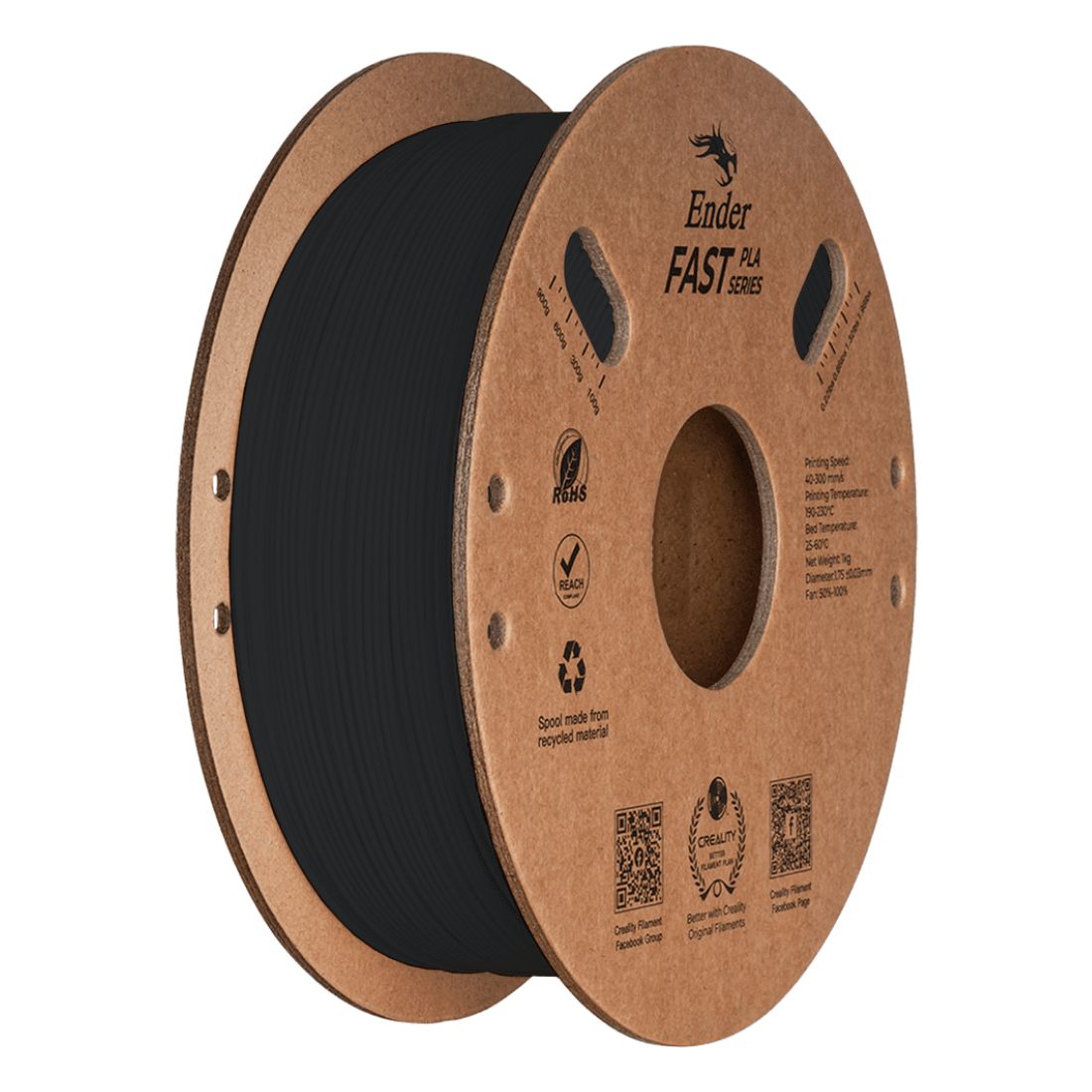 Filamento para impresora 3d color negro 1.75mm 1kg Creality ender fast pla / 3301010398