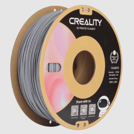 Filamento pla para impresora 3d color gris mate 1.75mm 1kg Creality 3301010299