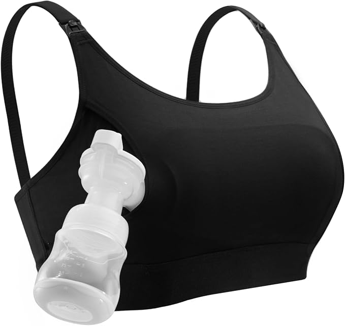 Sujetador de lactancia y extracción 2 en 1 Momcozy manos libres talla L negro