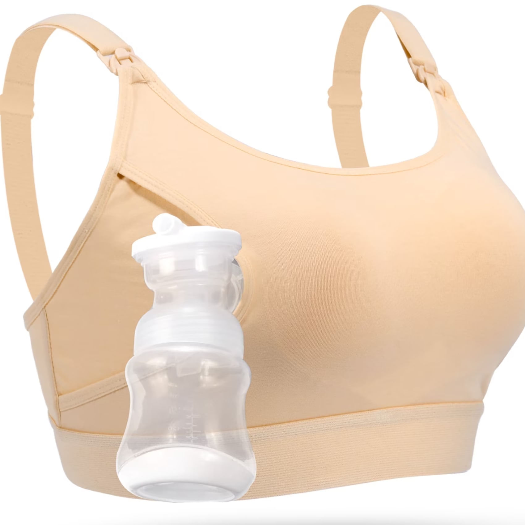 Sujetador de lactancia y extracción 2 en 1 Momcozy manos libres talla M beige
