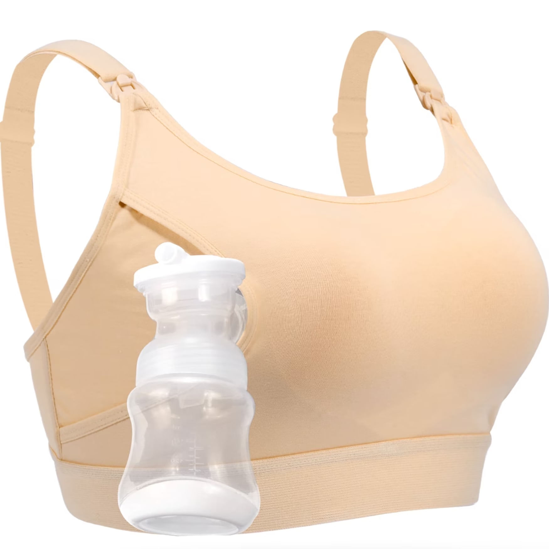 Sujetador de lactancia y extracción 2 en 1 Momcozy manos libres talla 2XL beige