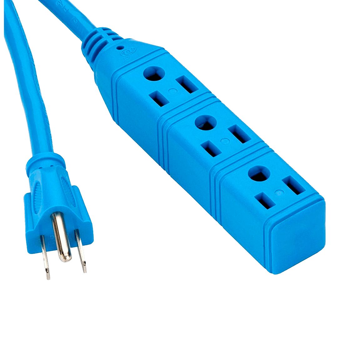 Extensión eléctrica de 2m con 3 tomas cable 16/3 BAYCO SJTW