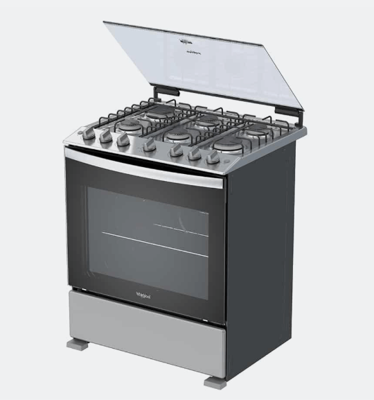 Cocina a Gas Whirlpool , 30 pulgadas, 6 quemadores de Aluminio LWFR3000D
