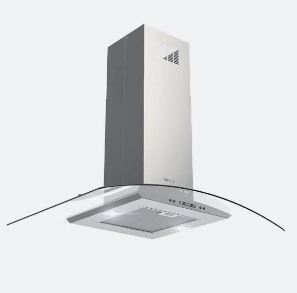 Campana Extractora Whirlpool con vidrio curvo y luces LED WHI9910S