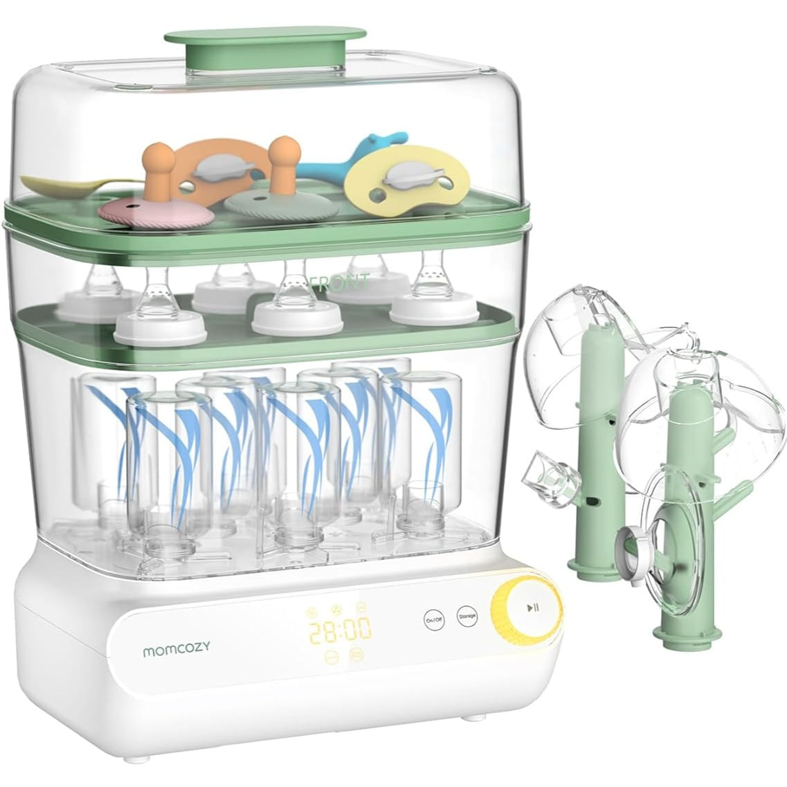 Esterilizador y secadora de biberones Momcozy de 3 capas con secado rápido para biberones y accesorios de extractor