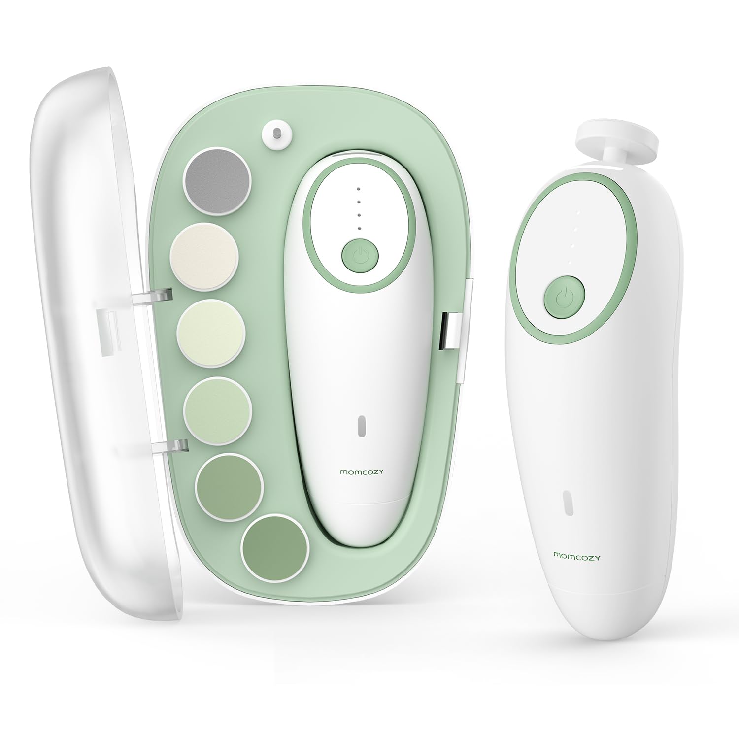 Lima eléctrica para uñas de bebé Momcozy con luz LED bajo nivel de ruido