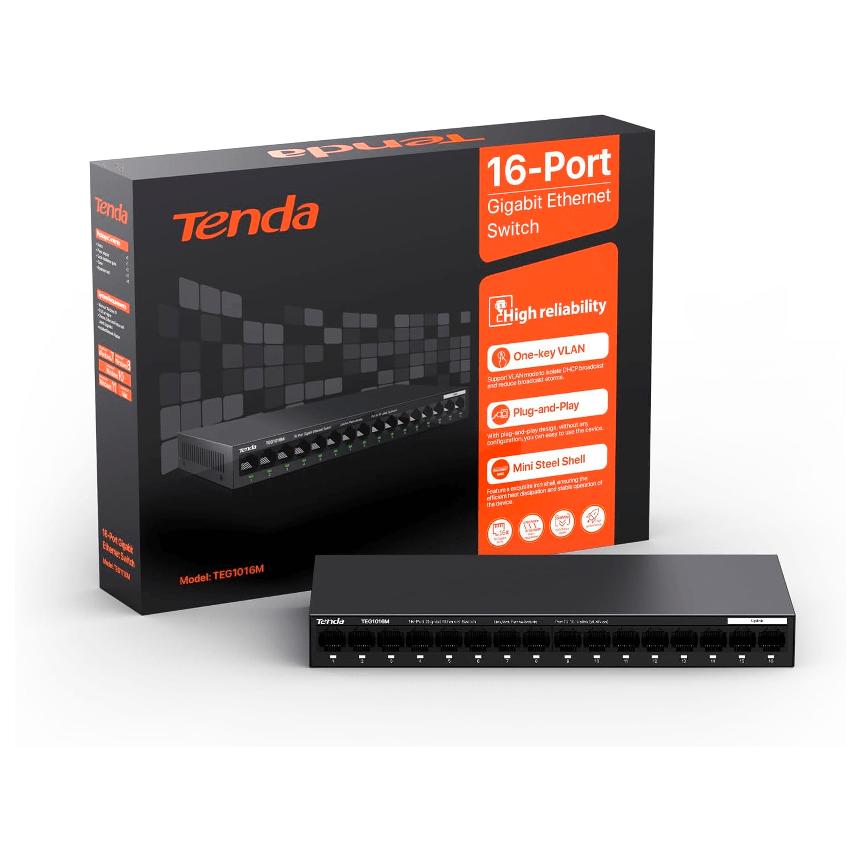 Switch TENDA de 16 puertos