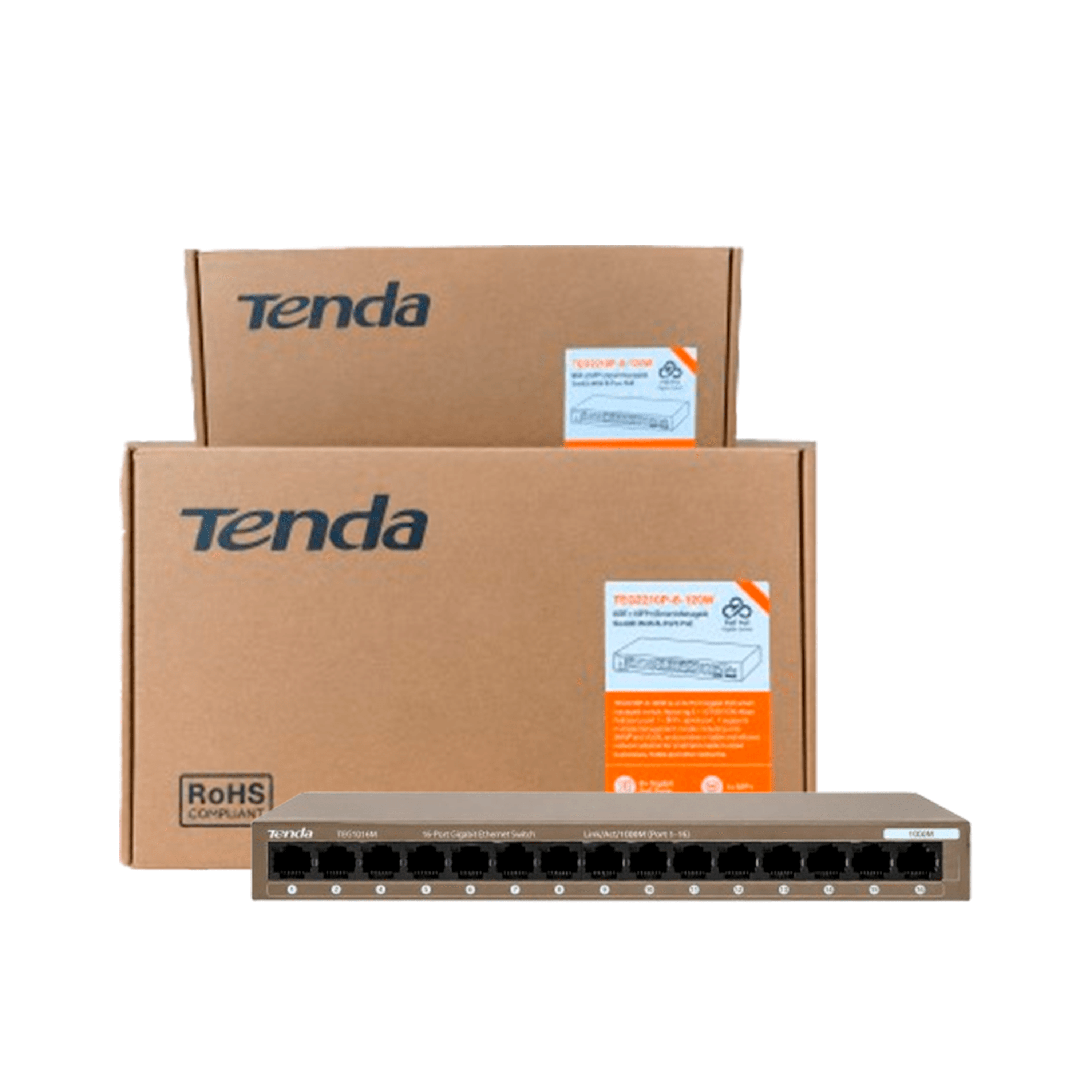 Switch 9GE+1SFP 8 puertos PoE TENDA
