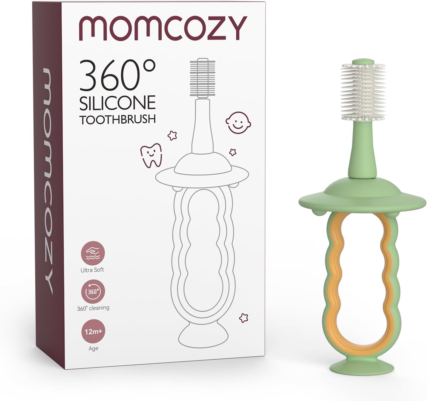 Cepillo dental de dedo para bebé Momcozy paquete de 2 unidades