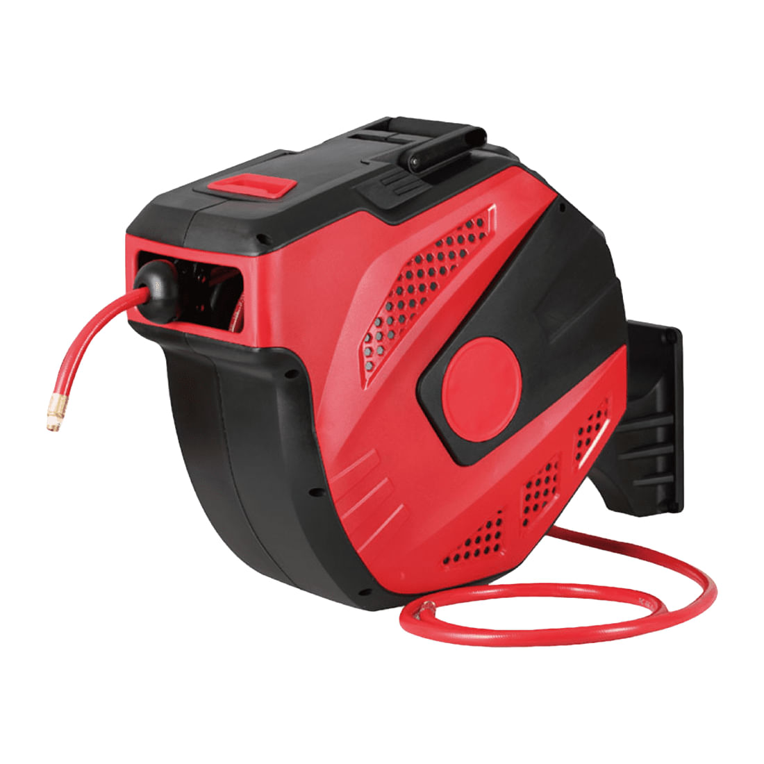 Manguera PVC/poliuretano 3/8" 30.5m para aire TORIN 18bar rosca 1/4" Npt spt c/carrete rojo