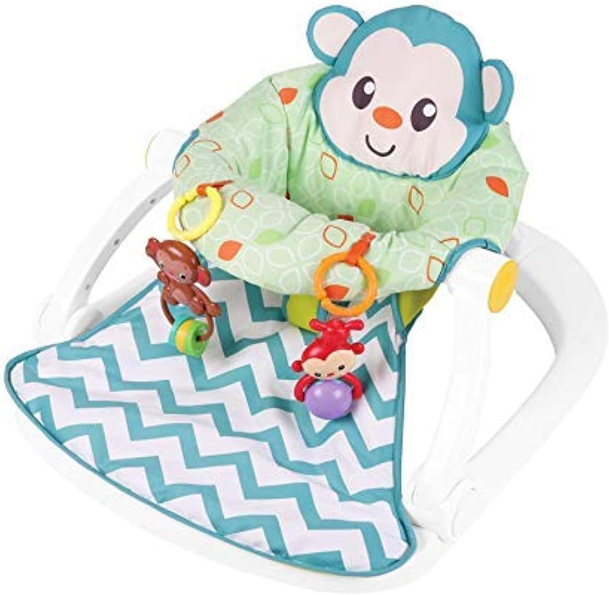 Asiento Konig Kids de piso para bebé mono con juguetes colgantes