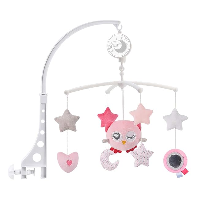 Móvil Konig Kids musical para cuna pájaros con peluches colgantes