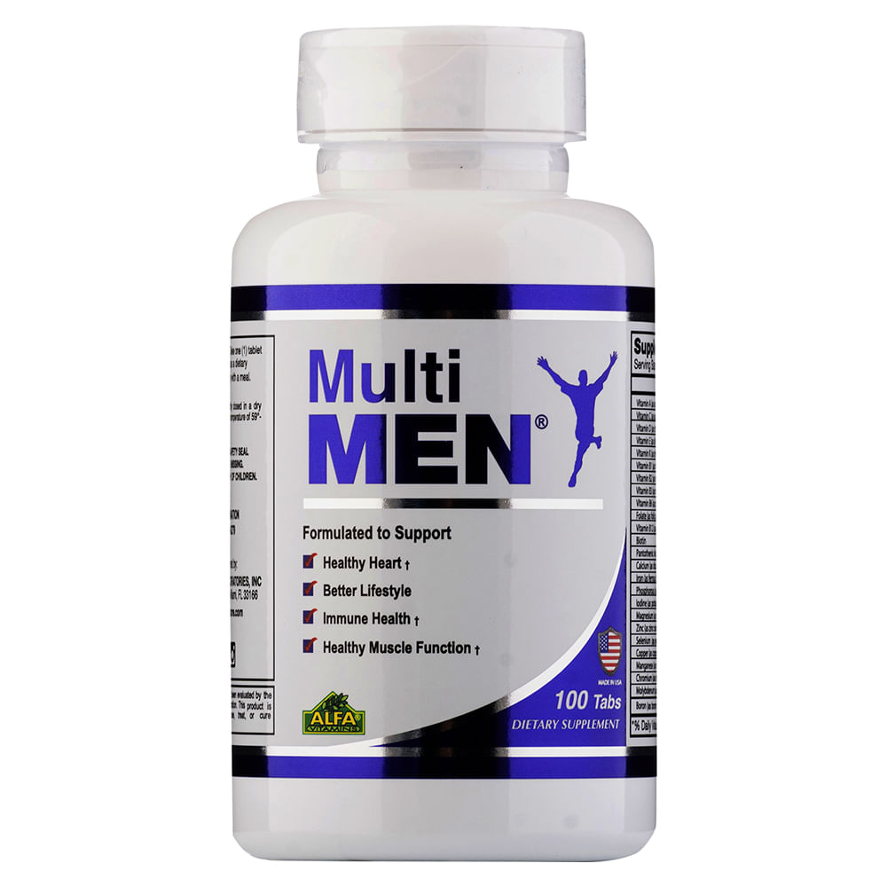 Multi men Alfa Vitamins frasco 100 comprimidos